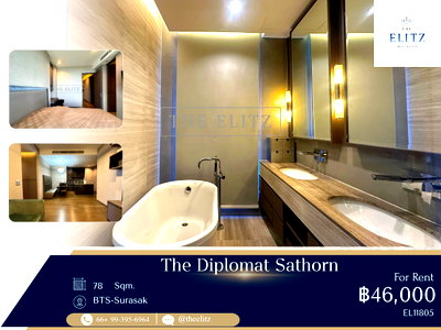 คอนโดให้เช่า : ✨  [ HOT LISTING ] Corner Unit Ultra-Luxury Condo For Rent | Sathorn CBD | 0 Steps to BTS ✨