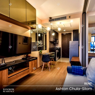 คอนโดให้เช่า : เช่าคอนโด⭐Ashton Chula-Silom 1นอน 34ตร.ม. 28k 💛 ห้องBuilt in สวย แต่งครบ ใกล้ MRT สามย่าน 