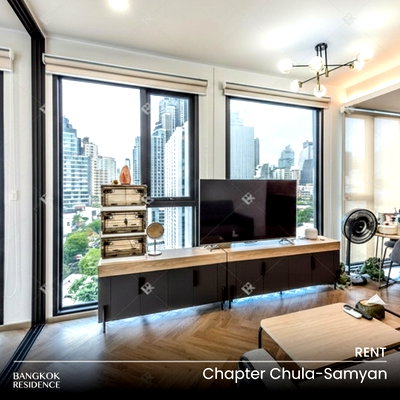 Condos for rent : Rental Condo 💎 Chapter Chula-Samyan, 1BR 45 sq.m. 33K ⭐ Beautiful spacious unit, near Chulalongkorn University & MRT Sam Yan 