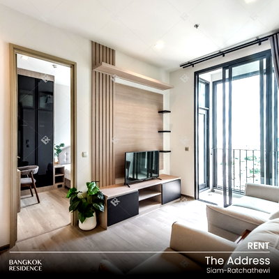 คอนโดให้เช่า : เช่าคอนโด 🎯 The Address Siam-Ratchathewi 1นอน 35ตรม 30K 🛋️ ห้องสวย เฟอร์&เครื่องใช้ไฟฟ้าครบ ใกล้ BTS ราชเทวี 