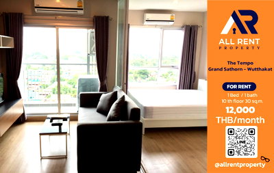 Condos for rent : 🔥 The Tempo Grand Sathorn – Wutthakat. Beautiful room, next to BTS Wutthakat, only 12,000 THB/month 🚆✨
