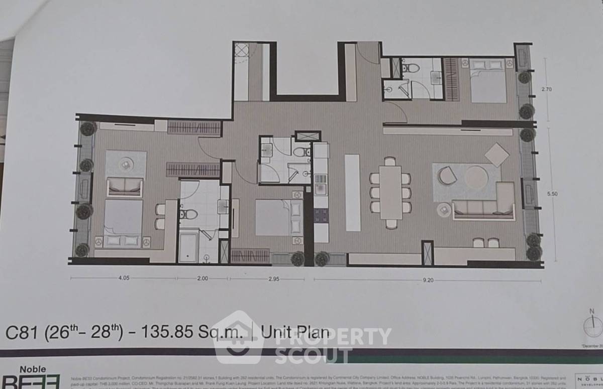 รูป คอนโด 3 ห้องนอน ขาย Noble Be 33 ชั้น 28 ใกล้ BTS พร้อมพงษ์ 📍 (ID 3064950) - รูปที่ 5/5
