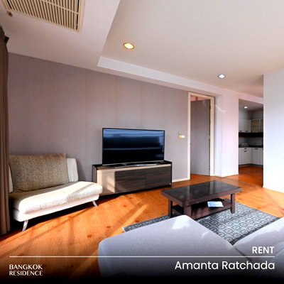 คอนโดให้เช่า : เช่าคอนโด💚  Amanta Ratchada 2นอน 98ตร.ม. 35k ⭐ ยูนิตมุมสวย กว้างพิเศษ ใกล้ MRT ศูนย์วัฒนธรรมฯ 