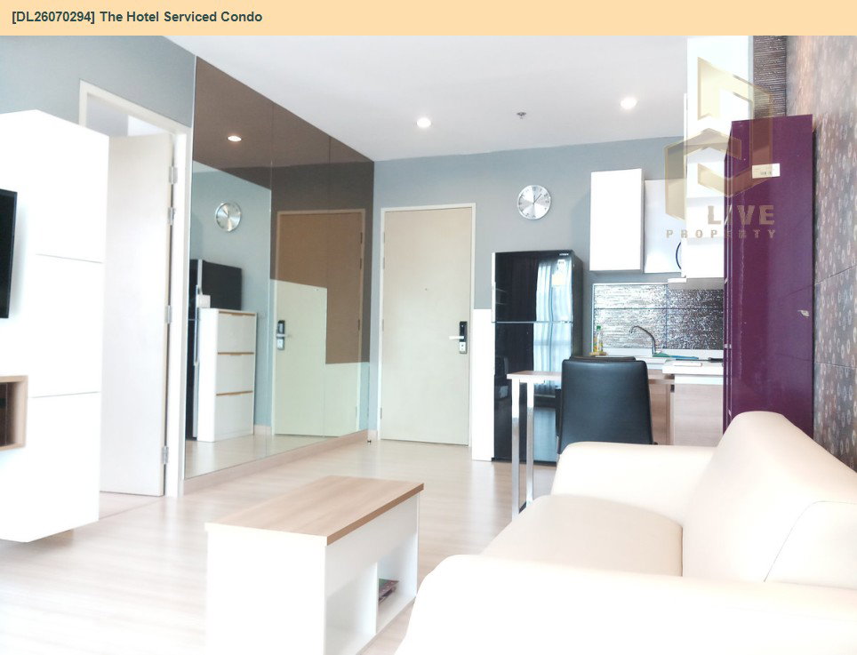 รูป DL26070294 ให้เช่าคอนโด เดอะ โฮเทล เซอร์วิส คอนโด (The Hotel Serviced Condo) ใกล้ MRT บางกระสอ พร้อมเข้าอยู่ โทรด่วน 0614453194 LineID @952jdxxk - รูปที่ 2/6