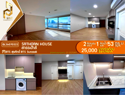 Condos for rent : DL26070322 Condo for rent, Sathorn House near BTS Surasak, ready to move in, call urgently 0653619502 LineID @952jdxxk