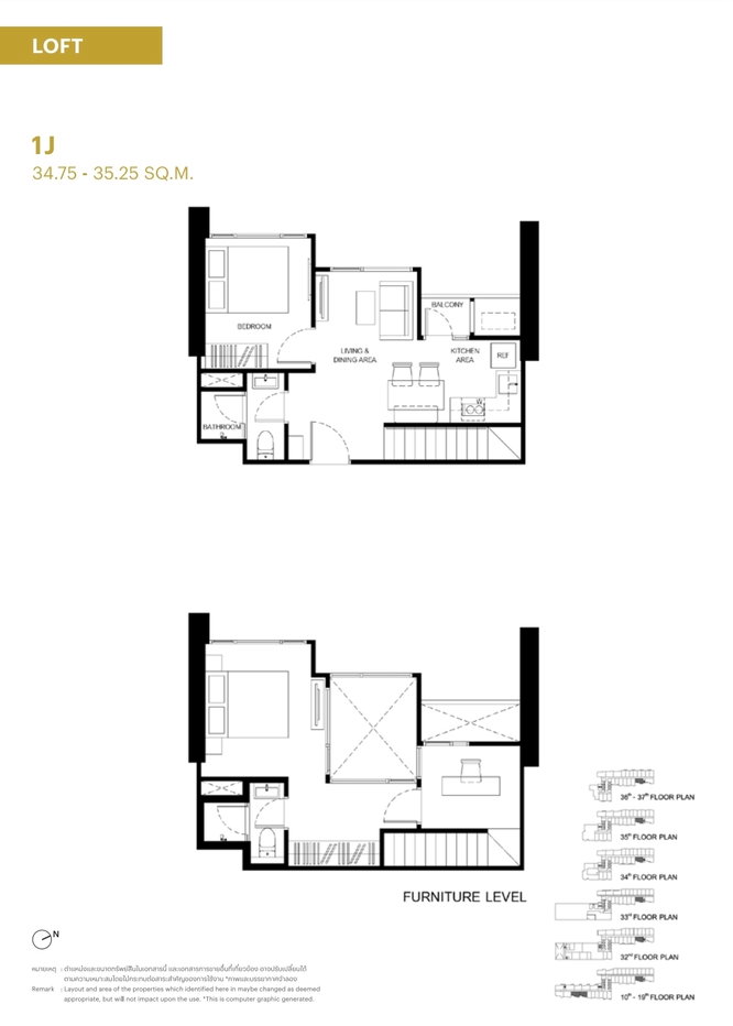 picture Pre-Sale Xelf By Sansiri , Rama 4 - Sukhumvit 36 , 2 Bed 2 Bath , Type Loft 2 Bed 2 Bath 58.75 sq.m - 18/19