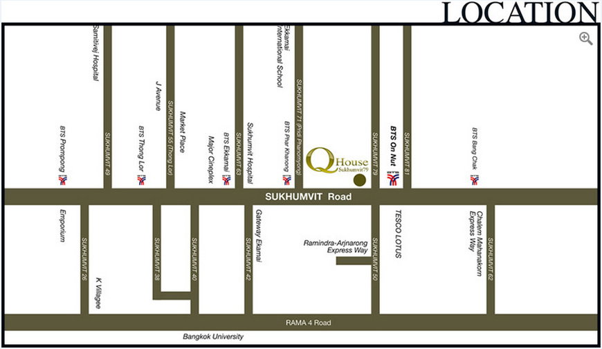 รูป Call : 063-859-5545 Condo Q House Sukhumvit 79 ติดรถไฟฟ้า BTS อ่อนนุช ห้องมุม 44.5 ตารางเมตร 2 ห้องนอน ชั้น26 ตกแต่งครบ - รูปที่ 12/13