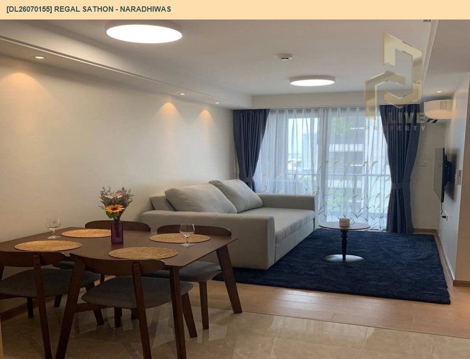 รูป DL26070155 ให้เช่าคอนโด รีเกิล สาทร - นราธิวาส (Regal Sathon - Naradhiwas) ใกล้ - พร้อมเข้าอยู่ โทรด่วน 0614453194 LineID @952jdxxk - รูปที่ 2/5