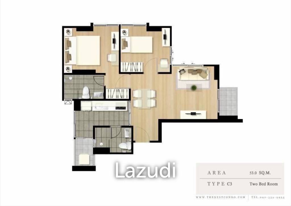 picture 2 bed 52.61 SQM, The Nest Sukhumvit 22 - 11/11