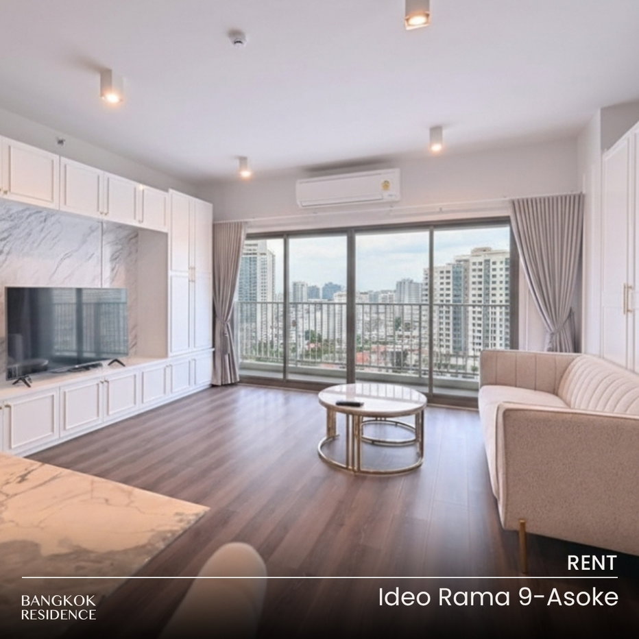 รูป เช่าคอนโด 🌃 Ideo Rama 9-Asoke 2นอน 90.57ตร.ม. 65k 🛌🏻 ห้องสวย เฟอร์ครบ ใกล้ MRT พระราม 9  - รูปที่ 1/8