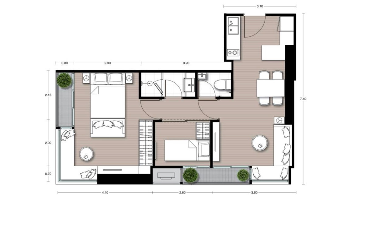 รูป Noble Form Thonglor ขาย 1 ห้องนอน ห้องเปล่าสภาพป้ายแดง สำหรับคนชอบแต่งห้องเอง เลย์เอาท์ลึกโปร่ง สภาพดีมาก - รูปที่ 3/23