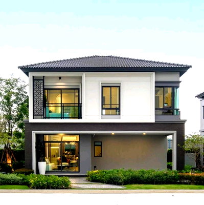 Houses for sale Lat Krabang : S1530 🏡✨English-style detached house, located in Bangkok Kreetha, GRAND BRITANIA Rama 9 – Bangkok Kreetha. 💰Price only 7.59 million baht.