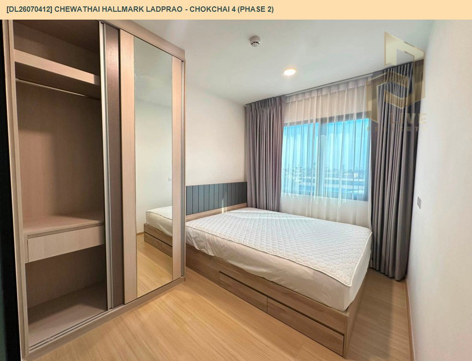 รูป DL26070412 ให้เช่าคอนโด ชีวาทัย ฮอลล์มาร์ค ลาดพร้าว - โชคชัย 4 (เฟส 2) (Chewathai Hallmark Ladprao - Chokchai 4 (Phase 2)) ใกล้ - พร้อมเข้าอยู่ โทรด่วน 0638692663 LineID @952jdxxk - รูปที่ 2/10