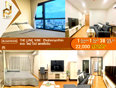 Condos for rent : DL26070330 Condo for rent, THE LINE VIBE  Phahonyothin near BTS Ha Yaek Lat Phrao, ready to move in, call urgently 0638692663 LineID @952jdxxk