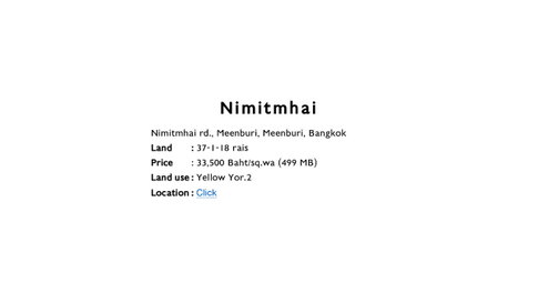 Prime 37-Rai Land for Sale on Nimitmai Road, Minburi – Ideal for Residential Development (Yellow Zone)