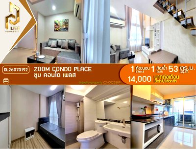 คอนโดให้เช่า : DL26070192 ให้เช่าคอนโด ซูม คอนโด 49 (Zoom Condo 49) ใกล้ - พร้อมเข้าอยู่ โทรด่วน 0653619502 LineID @952jdxxk