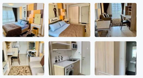 For rent: Elio Del Rey Sukhumvit 64, large room 34 sq.m., 5th floor, front building, easy access.