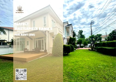 Houses for rent Kasem Bundit Phatthanakan University  : Detached house for rent 🔥 Perfect Masterpiece Rama 9 🔥 3 bedrooms, 4 bathrooms; fully furnished and equipped with appliances.