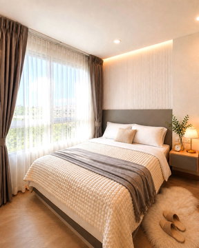 Large 2-bedroom condo, fully furnished, ready to move in. Located on Chaengwattana 13, near the Chaengwattana Government Complex.