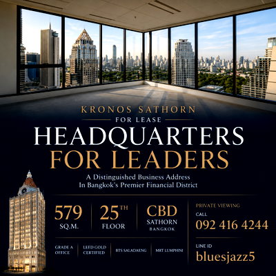 Office for rent Srisavarindhira Thai Red Cross Institute of Nursing : Kronos Sathorn 579sqm Ultra Luxury Grade A Office For Lease CBD Sathorn Near BTS Saladaeng MRT Silom MRT Lumphini