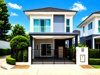 เช่าบ้านแฝด นิคมอมตะนคร : ให้เช่าบ้านแฝดใหม่หลังมุม ม.ศุภาลัยวิลล์ พัทยา มอเตอร์เวย์ ชลบุรี