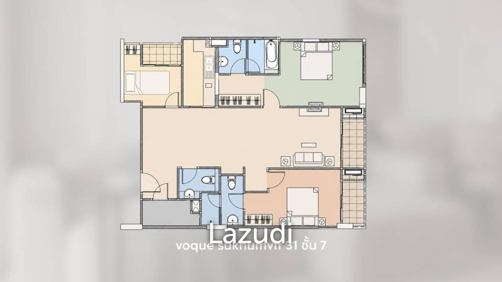 รูป 121 sqm modern 2 bedroom condo at Voque Sukhumvit 31 Khlong Toei Nuea - รูปที่ 44/44