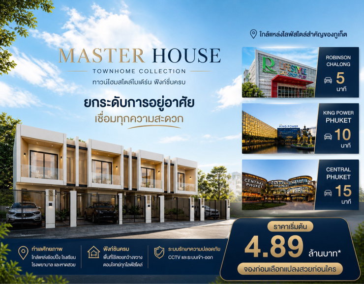 รูป ทาวน์โฮม 2ชั้นสร้างใหม่โมเดิร์น ทำเลวิชิต การ์เด้นโฮม 5 (วังถลาง) ถ.เจ้าฟ้าตะวันตก 4 ห้องนอน ห่างจาก My Front Yard (1นาที) - รูปที่ 30/30