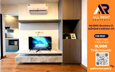 Condos for rent : 🔥 MAGNIX Ramintra 21, 1 Bedroom Plus unit, 37 sq.m., 14th floor, near MRT Lat Phrao. Only 16,000 THB/month ✨ready to move in 🏙️