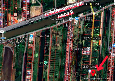 Land for sale Rangsit-Nakhon Nayok Road : Land for Sale: 2 Rai in Rangsit-Nakhon Nayok (Khlong 9)