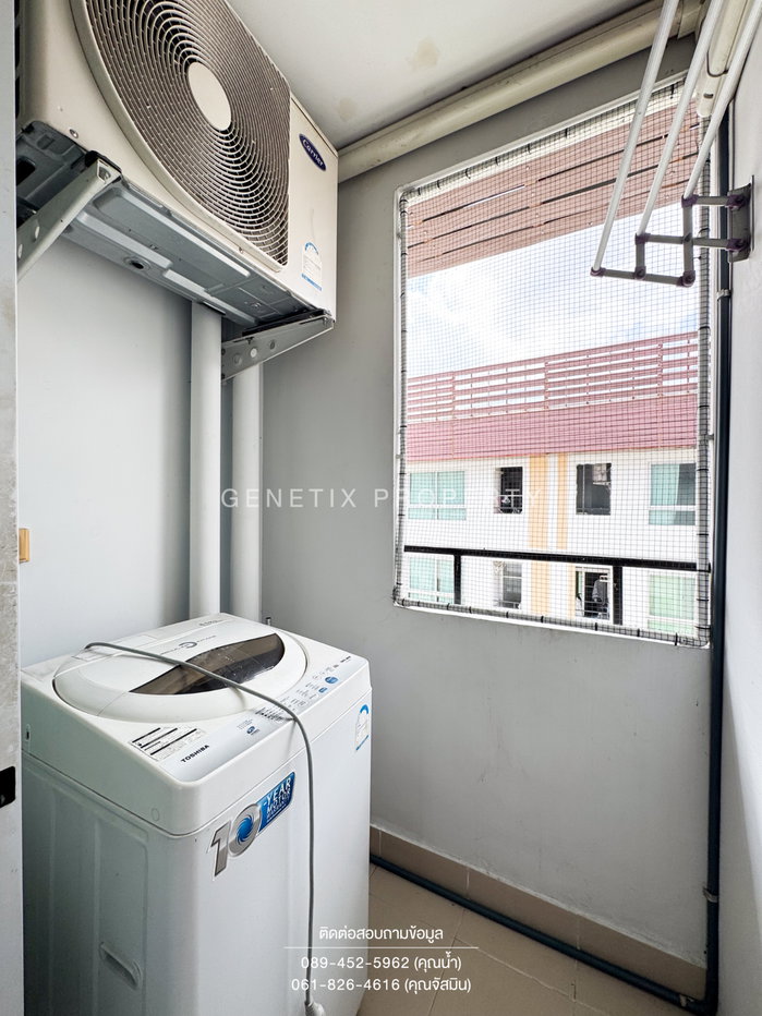 รูป 🏫 ให้เช่าถูก!! พลัมพหล 89 เฟส 1 คอนโดใกล้ ม.รังสิต 28 ตรม. เฟอร์ครบ มีเครื่องซักผ้า พร้อมอยู่ 7,500 บาท/เดือน - รูปที่ 11/12