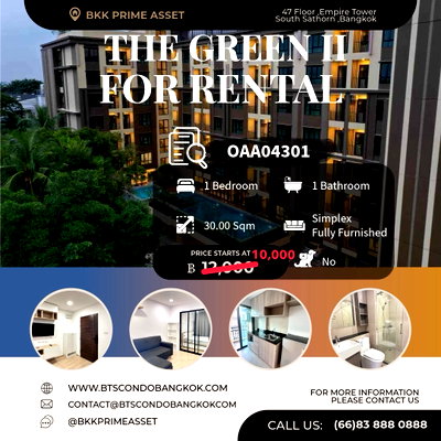 คอนโดให้เช่า : ✅เพียง 5 นาที ถึงบีทีเอสปุณวิถี ใกล้ห้าง ใกล้ตลาด □■ The Green II Sukhumvit 101 1BR  1BH 30 sq.m nice built-in decoration for  Rental  ■□