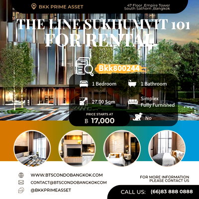 คอนโดให้เช่า : 🔥🌈🏢□■The Line Sukhumvit 101 1BR 27 sq.m very nice decoration with the best price for rental & sale ■□