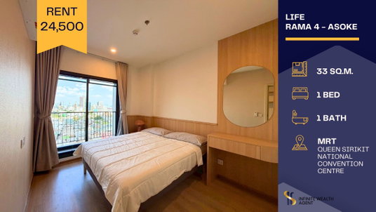 รูปภาพ 🌆 Rare 1BR ที่ Life Rama 4-Asoke ✨ ห้องใหม่ Built-in Cozy สุดอบอุ่น ใกล้ MRT & One Bangkok 🏡 พร้อมอยู่ 24.5K/เดือน 💫