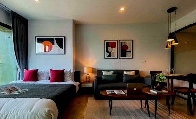 Condos for rent Big C Extra Rama 4 : For Rent Condo NOBLE SOLO Building 1, Floor 8,Studio, Room size 34 sqm