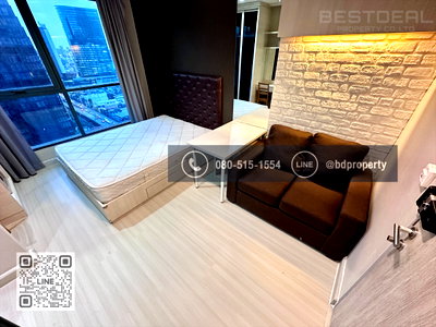 คอนโดให้เช่า : Bestdeal ให้เช่า Studio 22ตรม.ราคา 14,000/เดือนเท่านั้น เฟอร์นิเจอร์และเครื่องใช้ไฟฟ้าครบ “IDEO MOBI RAMA 9” ใกล้MRT และ เซ็นทรัลพระราม 9 เพียง 80 ม.