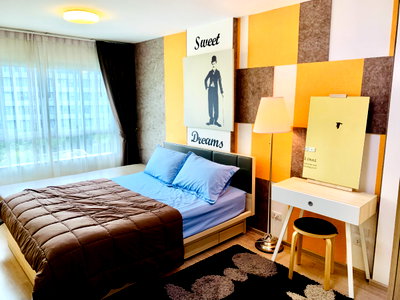 Condos for rent : For rent: Elio Del Rey Sukhumvit 64, large room 34 sq.m., 5th floor, front building, easy access.