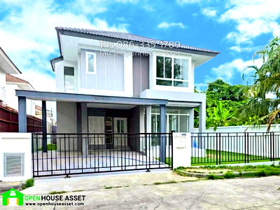 ขายบ้านเดี่ยว : สภาพป้ายแดงแกะกล่อง หน้าบ้านรับทรัพย์หันทางทิศใต้ ลมพัดเย็นสบายตลอดปี  เทรนดี้ธารา รามคำแหง บ้านรีโนเวทใหม่
