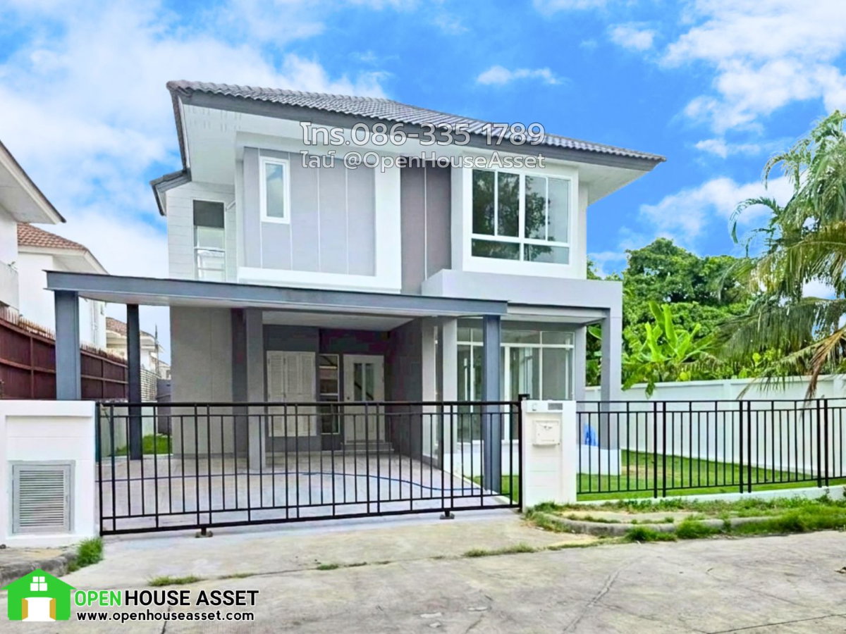 รูป สภาพป้ายแดงแกะกล่อง หน้าบ้านรับทรัพย์หันทางทิศใต้ ลมพัดเย็นสบายตลอดปี เทรนดี้ธารา รามคำแหง บ้านรีโนเวทใหม่ - รูปที่ 1/19