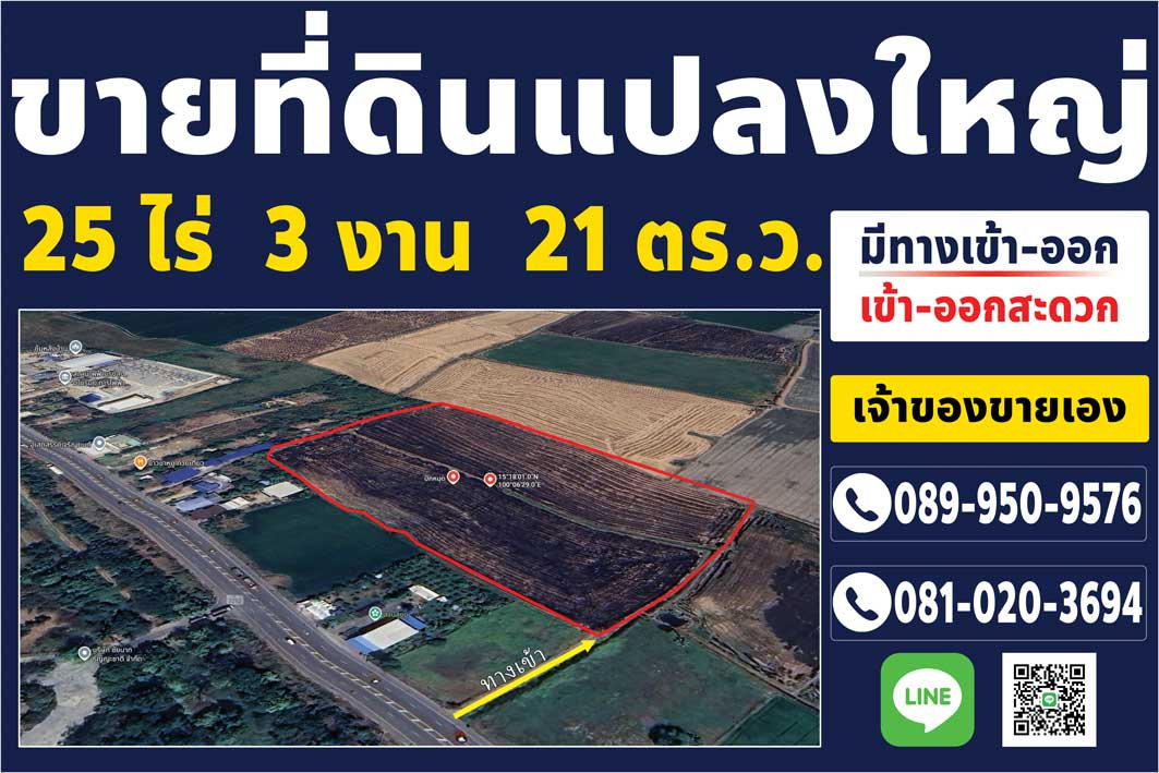 รูป ขายที่ดิน 25 ไร่ ชัยนาท ลงทุนระยะยาว / Solar Farm / เกษตร - รูปที่ 1/5