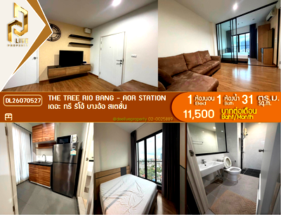 Condos for rent : DL26070527 Condo for rent, The Tree RIO Bang - Aor Station near MRT Bang O, ready to move in, call urgently 0653619502 LineID @952jdxxk