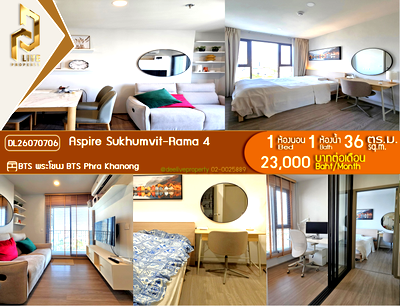 Condos for rent : DL26070706 Condo for rent, Aspire Sukhumvit - Rama 4 near BTS Phra Khanong, ready to move in, call urgently 0653619502 LineID @952jdxxk