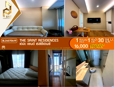 Condos for rent : DL26070619 Condo for rent, The Saint Residences near MRT Phahon Yothin, ready to move in, call urgently 0653619502 LineID @952jdxxk