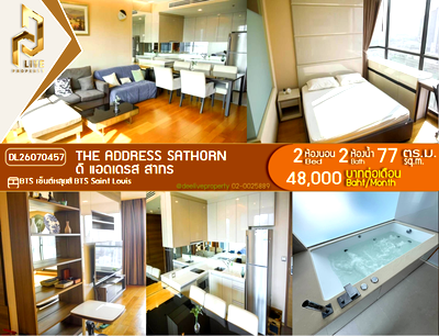 Condos for rent : DL26070457 Condo for rent, The Address Sathorn near BTS Saint Louis, ready to move in, call urgently 0614453194 LineID @952jdxxk
