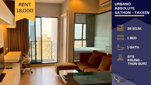 🌆 High-floor 1BR with city view near ICONSIAM 🚆 Fully furnished & move-in ready 🏡 Urbano Absolute from 18,000/month ✨