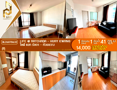 Condos for rent : DL26070632 Condo for rent, Life @ Ratchada - Huay Kwang near MRT Huai Khwang, ready to move in, call urgently 0638692663 LineID @952jdxxk