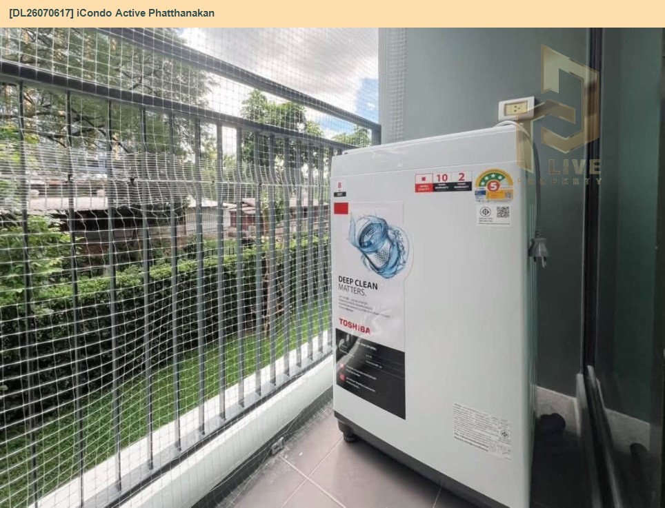 รูป DL26070617 ให้เช่าคอนโด ไอคอนโด แอคทีฟ พัฒนาการ (iCondo Active Phatthanakan) ใกล้ AIRPORT RAIL LINK หัวหมาก พร้อมเข้าอยู่ โทรด่วน 0614453194 LineID @952jdxxk - รูปที่ 7/10