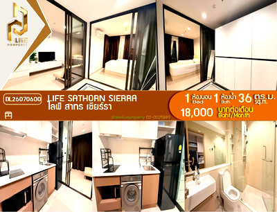 คอนโดให้เช่า : DL26070600 ให้เช่าคอนโด ไลฟ์ สาทร เซียร์รา (Life Sathorn Sierra) ใกล้ BTS ตลาดพลู พร้อมเข้าอยู่ โทรด่วน 0614453194 LineID @952jdxxk