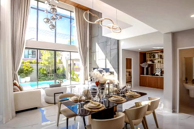 Houses for sale Bang Lamung Chonburi : Luxury 2Storey Pool Villa for Sale Huai Yai East Pattaya 5Bedroom