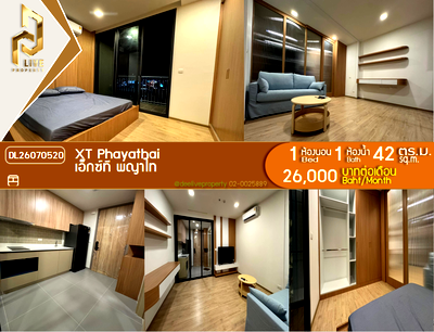 คอนโดให้เช่า : DL26070520 ให้เช่าคอนโด เอ็กซ์ที พญาไท (XT PHAYATHAI) ใกล้ BTS พญาไท พร้อมเข้าอยู่ โทรด่วน 0614453194 LineID @952jdxxk
