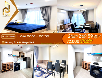 Condos for rent : DL26070606 Condo for rent, Aspire Vibha - Victory near AIRPORT RAIL LINK พญาไท, ready to move in, call urgently 0614453194 LineID @952jdxxk